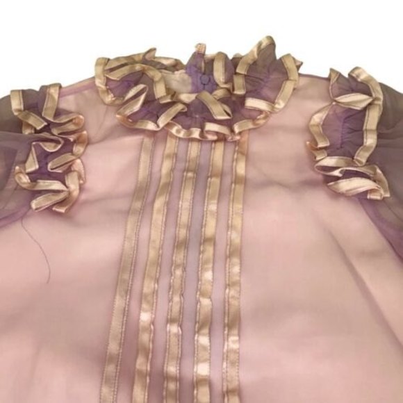 Dance Allure Dress Flower Girl Modest Ruffles Lavender Vintage 70’s New Size 6 - Picture 6 of 10